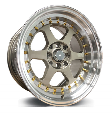 15 Inch 4 Hole Customized Size Car Alloy Wheels , Alloy Automotive Rims Wheels