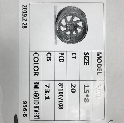 15 Inch 4 Hole Customized Size Car Alloy Wheels , Alloy Automotive Rims Wheels
