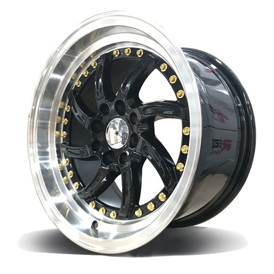 15 Inch 4 Hole Customized Size Car Alloy Wheels , Alloy Automotive Rims Wheels