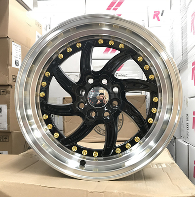 15 Inch 4 Hole Customized Size Car Alloy Wheels , Alloy Automotive Rims Wheels